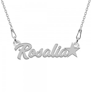Colier Argint, Steluta, Nume Rosalia , 45 cm