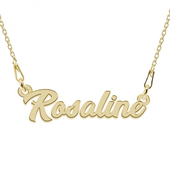 Colier Argint Placat cu Aur 24 karate, Nume Rosaline, 45 cm