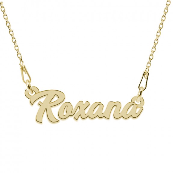 Colier Argint Placat cu Aur 24 karate, Nume Roxana, 45 cm