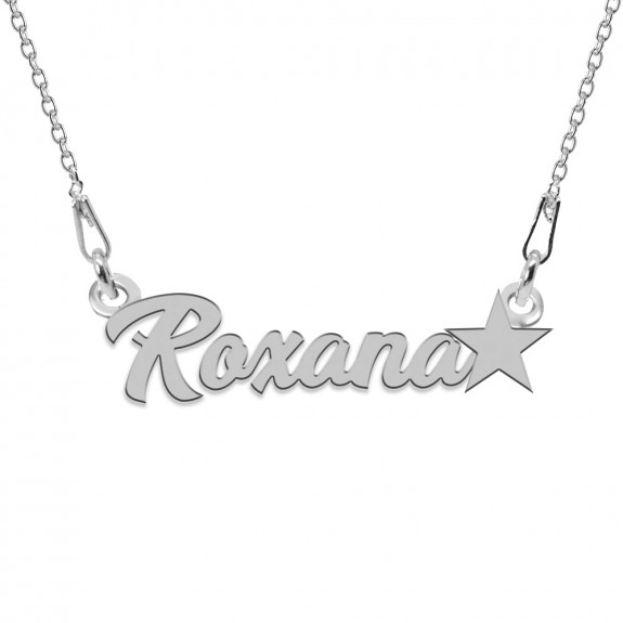 Colier Argint, Steluta, Nume Roxana , 45 cm