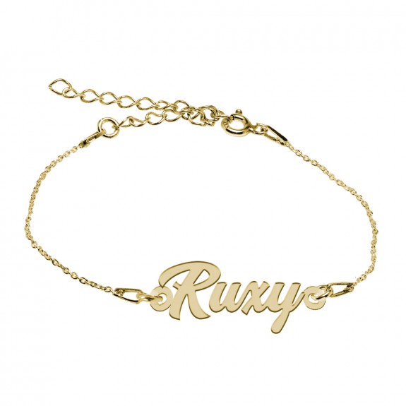 Bratara Argint Placata cu Aur 24 karate, Nume Ruxy, 15 + 3 cm