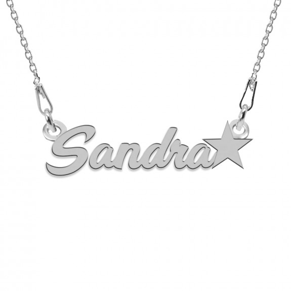 Colier Argint, Steluta, Nume Sandra , 45 cm Colier Argint, Steluta, Nume Sandra , 45 cm