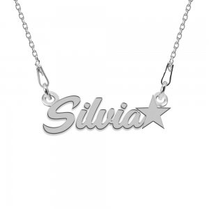 Colier Argint, Steluta, Nume Silvia , 45 cm