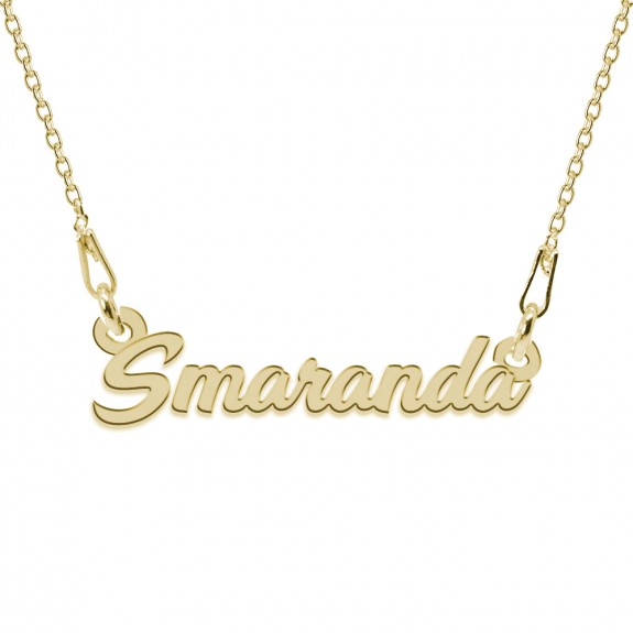 Colier Argint Placat cu Aur 24 karate, Nume Smaranda, 45 cm