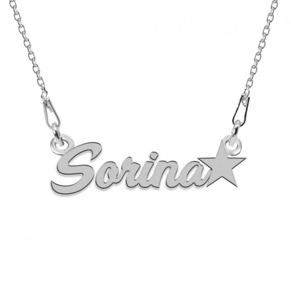 Colier Argint, Steluta, Nume Sorina , 45 cm