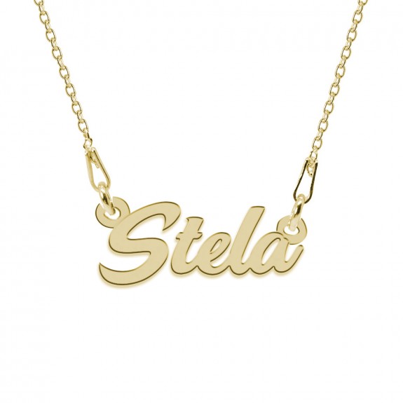 Colier Argint Placat cu Aur 24 karate, Nume Stela, 45 cm