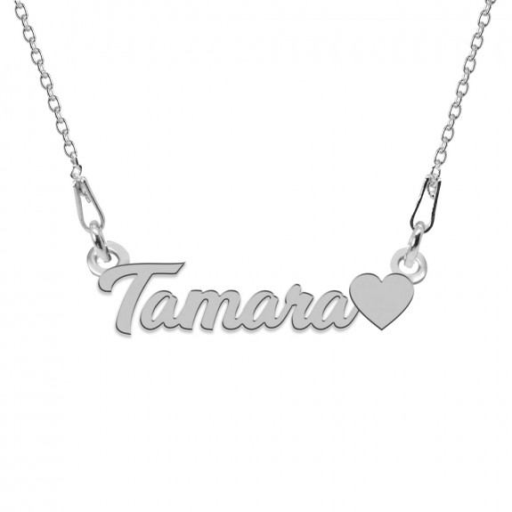 Colier Argint, Inimioara, Nume Tamara , 45 cm