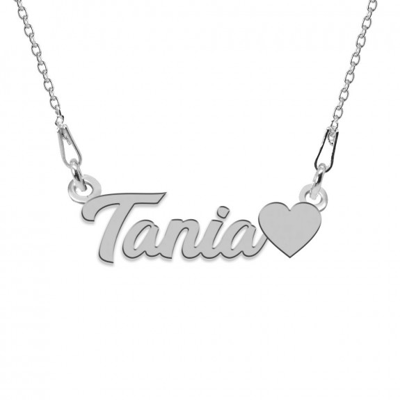 Colier Argint, Inimioara, Nume Tania , 45 cm Colier Argint, Inimioara, Nume Tania , 45 cm