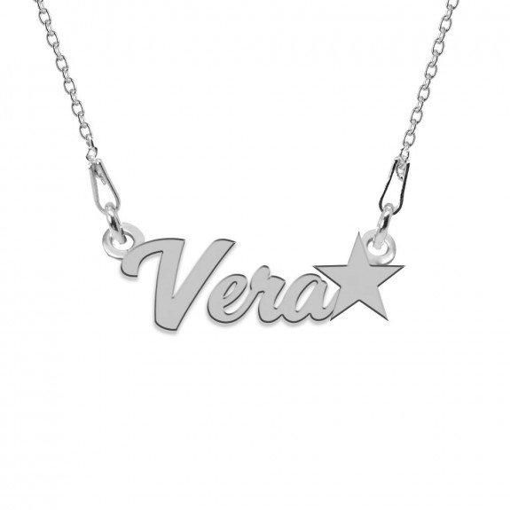 Colier Argint, Steluta, Nume Vera , 45 cm