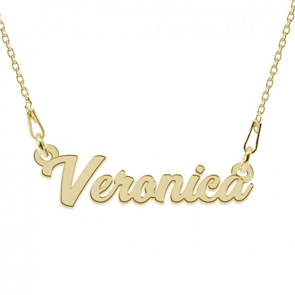 Colier Argint Placat cu Aur 24 karate, Nume Veronica, 45 cm