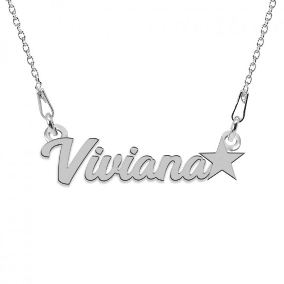 Colier Argint, Steluta, Nume Viviana , 45 cm