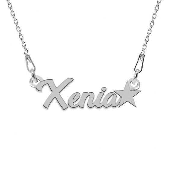 Colier Argint, Steluta, Nume Xenia , 45 cm