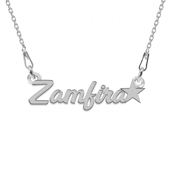 Colier Argint, Steluta, Nume Zamfira , 45 cm