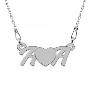 Colier din argint 925, Love A & A, 45 cm, BijuBOX, Cutiuta CADOU