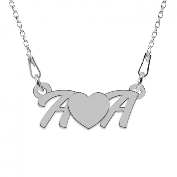 Colier din argint 925, Love A & A, 45 cm, BijuBOX, Cutiuta CADOU