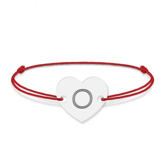 Bratara din argint 925 cu inimioara, litera O, dimensiune reglabila (nod snur), BijuBOX Bratara din argint 925 cu inimioara, litera O, dimensiune reglabila (nod snur), BijuBOX