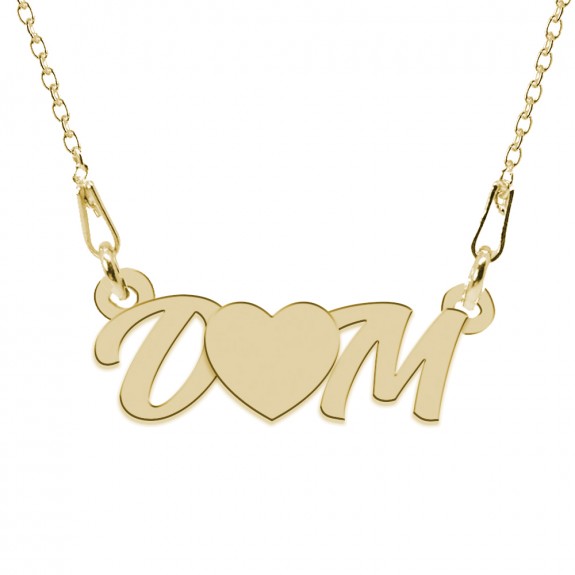 Colier din argint 925 placat cu aur 24 Karate, Love D & M, 45 cm, BijuBOX, Cutiuta CADOU