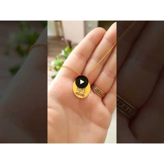 Big Heart - Colier personalizat pentru profesori "It takes a big heart to shape little minds" din Argint 925 placat cu aur galben 24K
