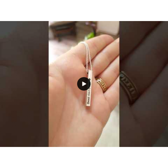 Aris - Colier personalizat din argint 925 cu pandantiv tubular gol in interior