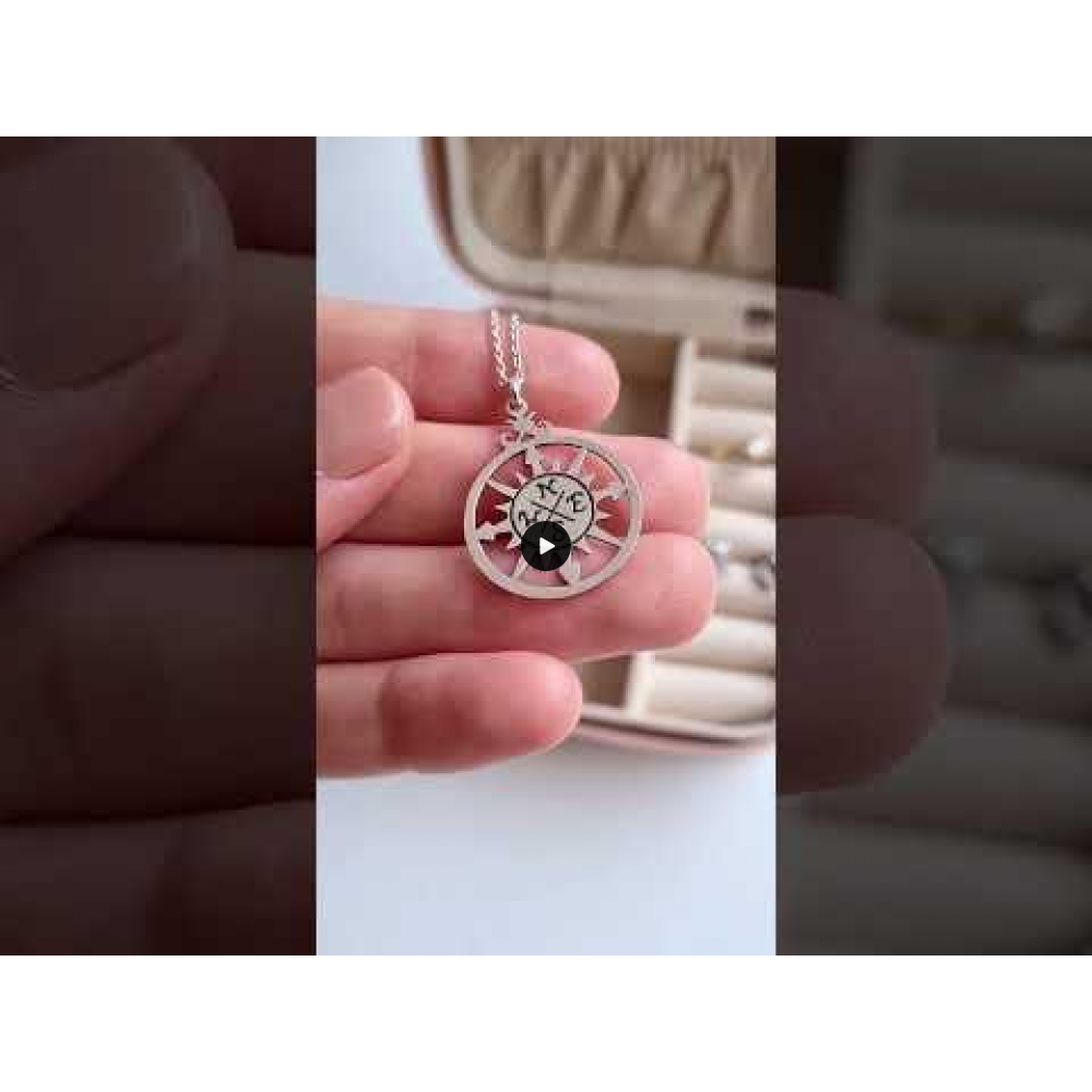 Trip - Colier personalizat busola din argint 925