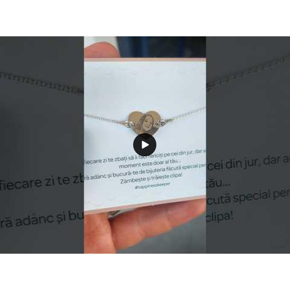 Me - Bratara personalizata cu fotografie si inimioara din argint 925