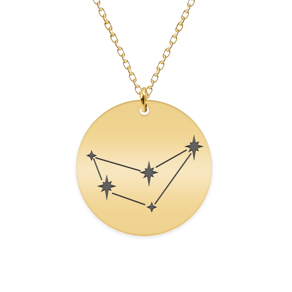 Colier argint 925 placat cu aur galben 24K personalizat cu constelatii – Capricorn