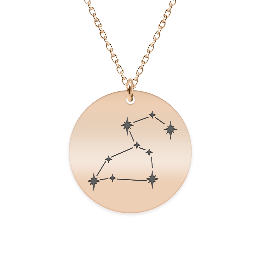 Colier argint 925 placat cu aur Roz personalizat cu constelatii – Leu
