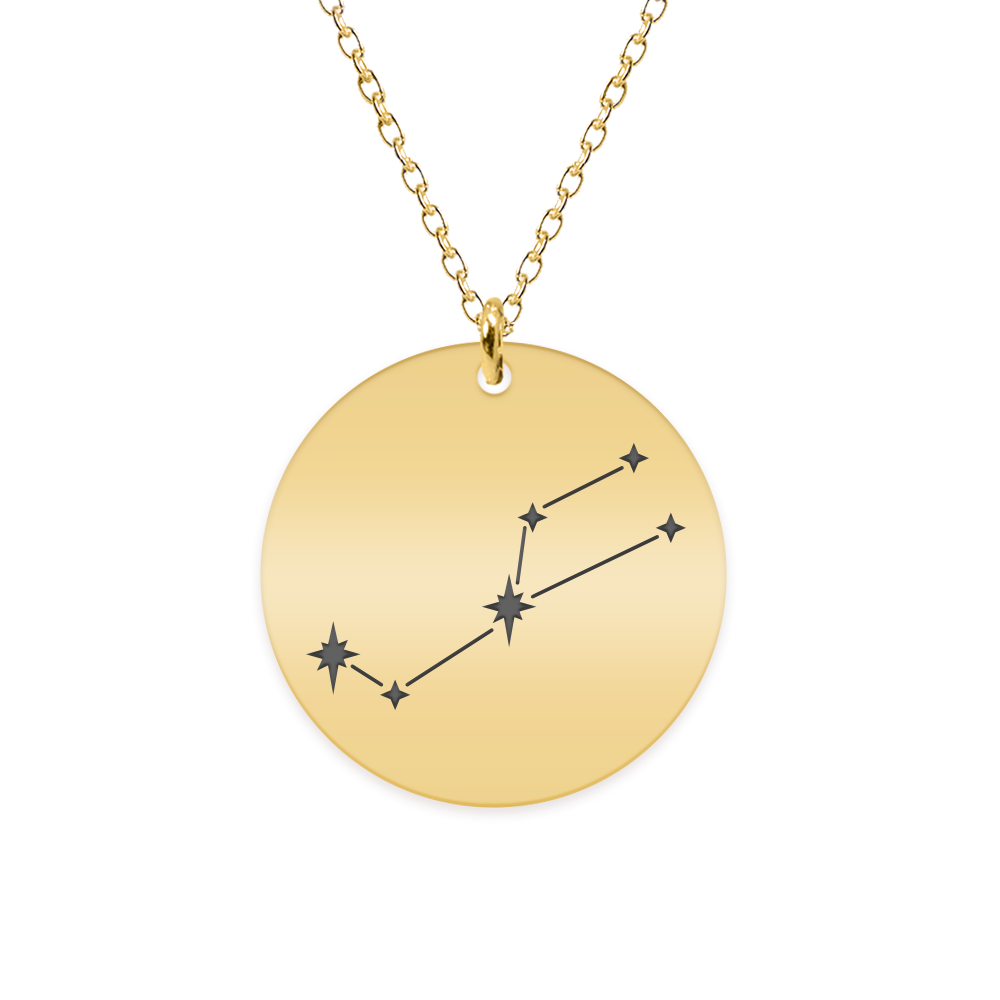 Colier argint 925 placat cu aur galben 24K personalizat cu constelatii – Taur