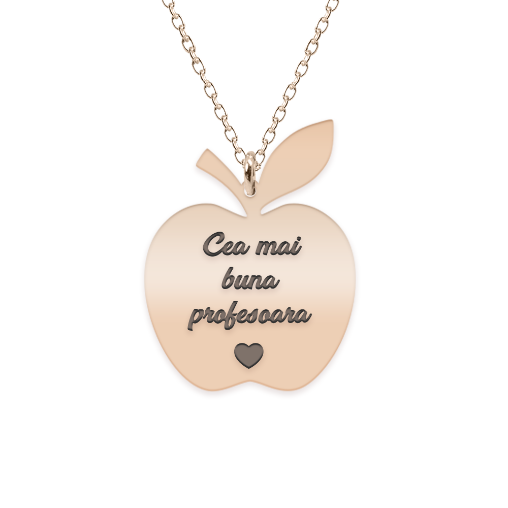 Elma - Colier personalizat profesoara din argint 925 placat cu roz