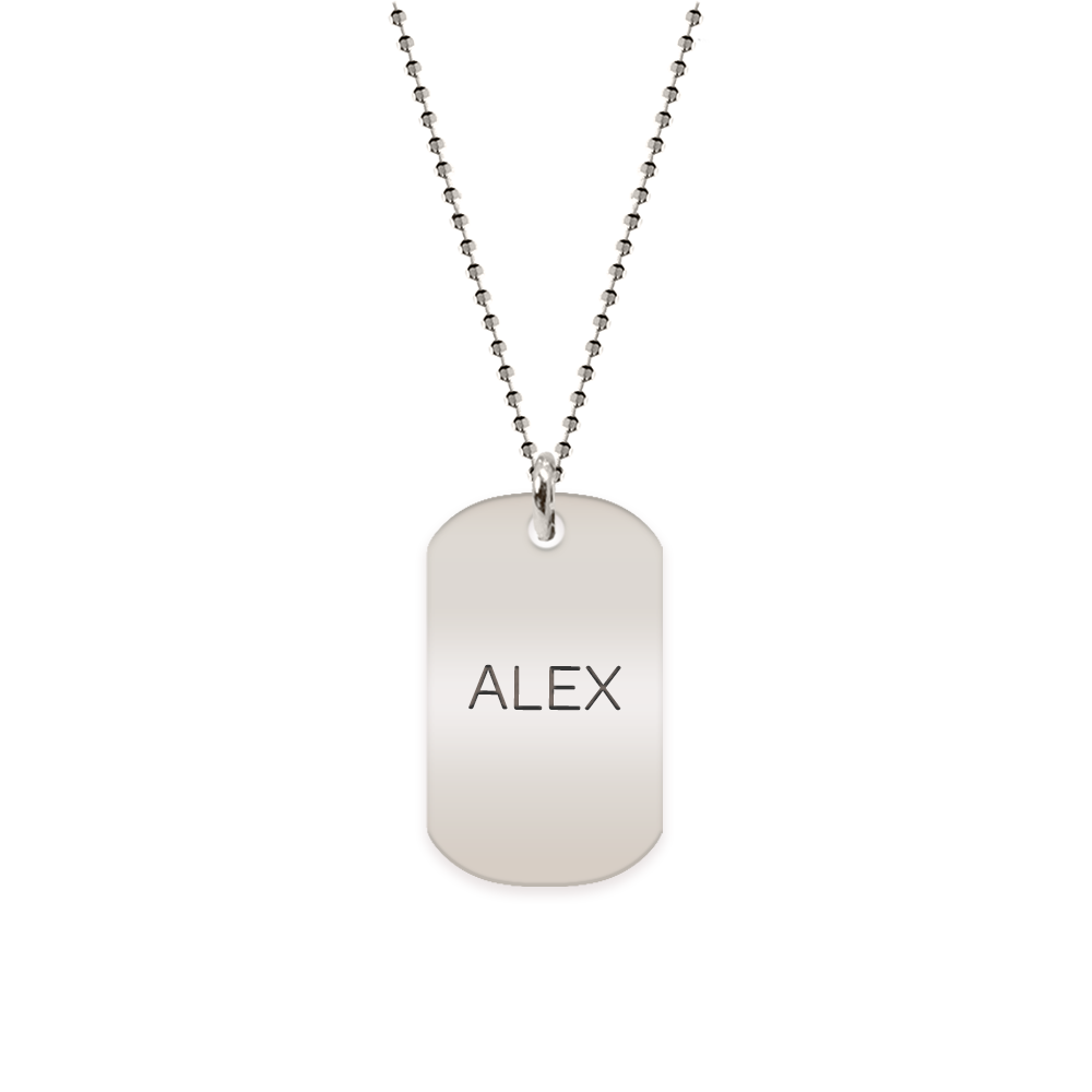 Freedom - Colier din argint 925 dog tag personalizat