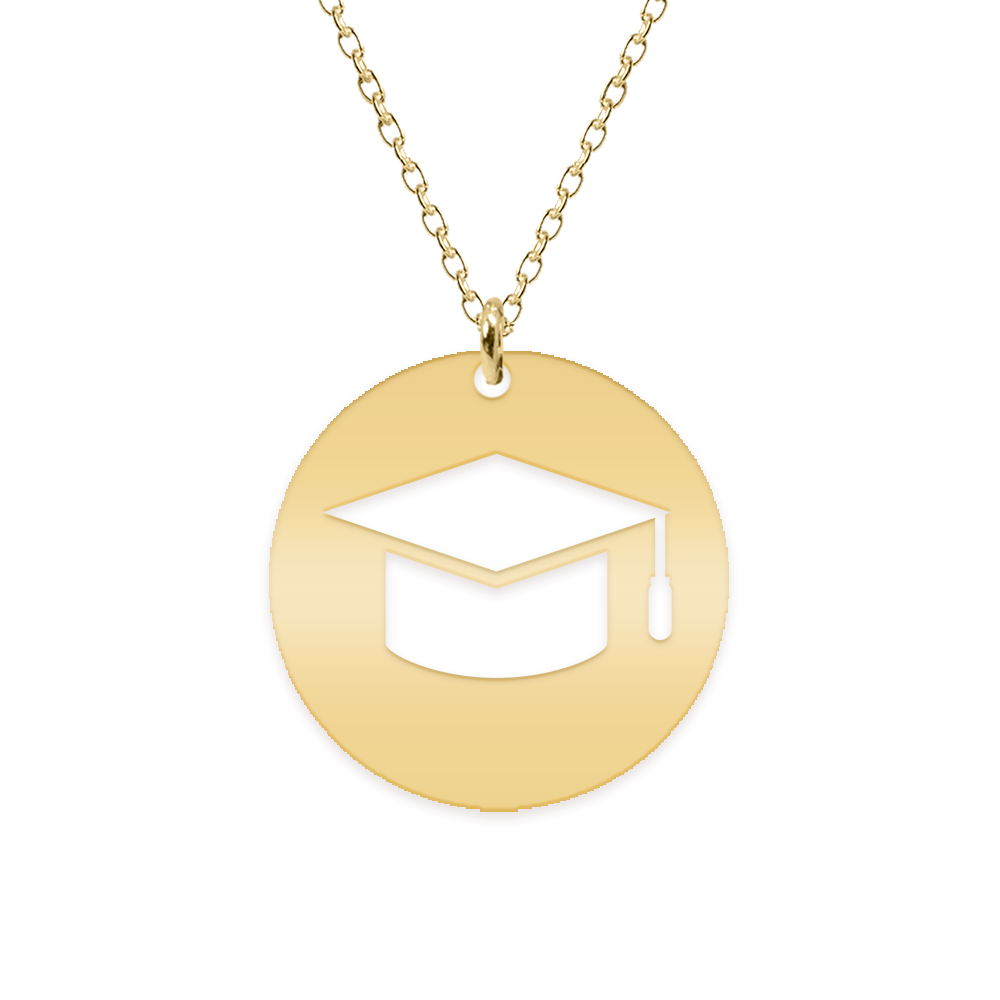 Gaudeamus - Colier personalizat absolvire din argint 925 placat cu aur galben 24K