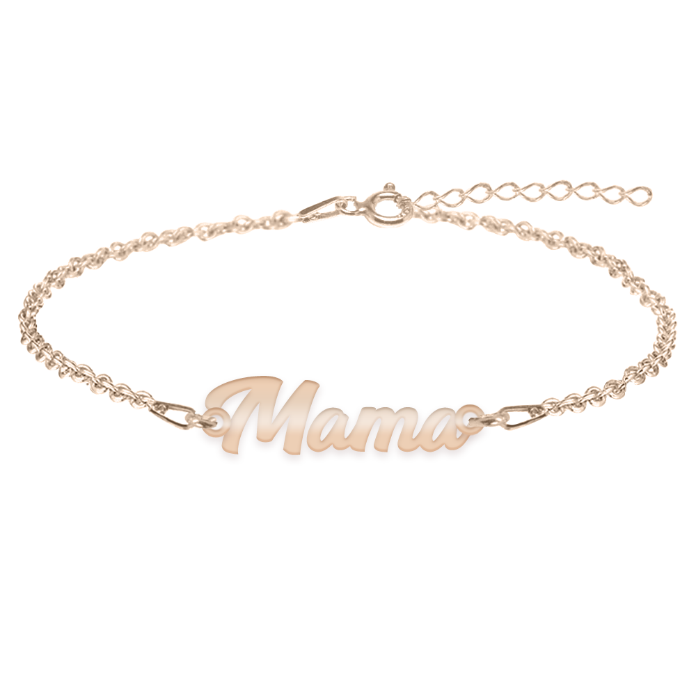 Mommy - Bratara personalizata din argint 925 placat cu aur roz - Mama