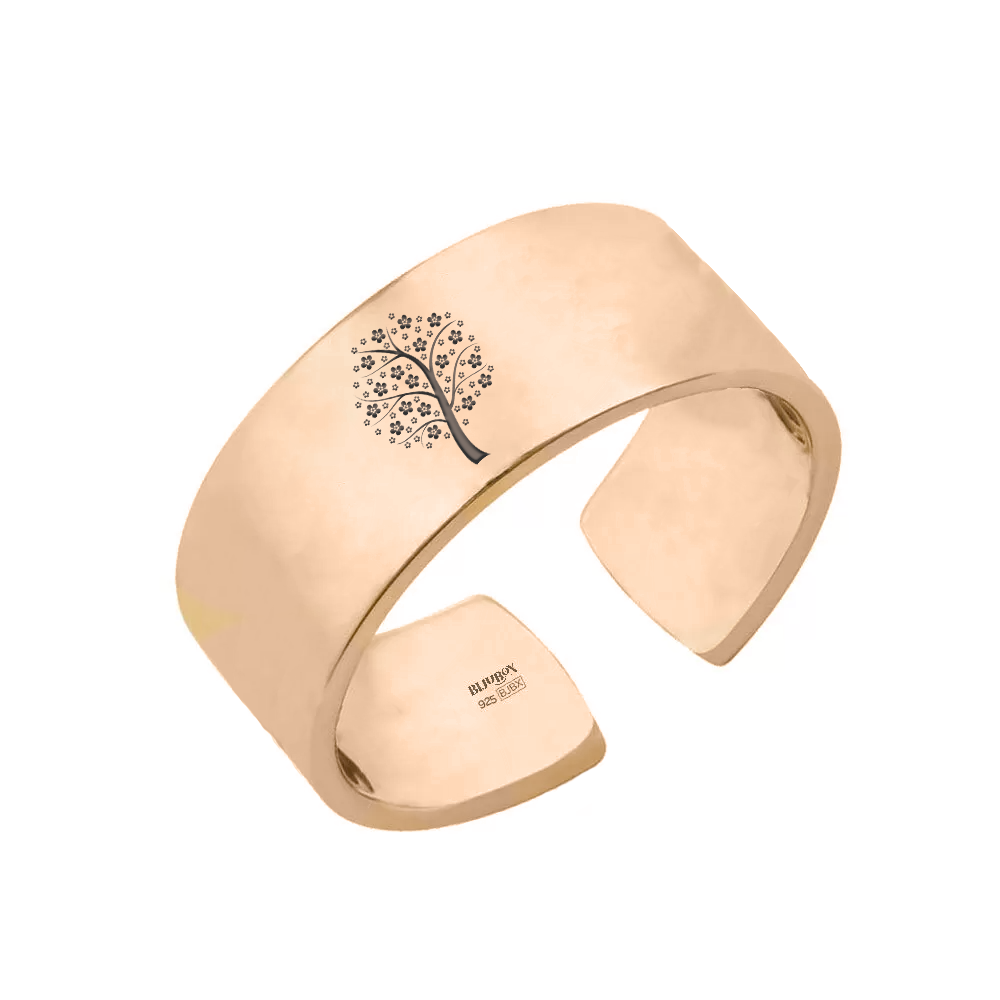 inele de logodna aur cu piatra mare Nome - Inel personalizat cu copac Inele din argint 925 placat cu aur roz