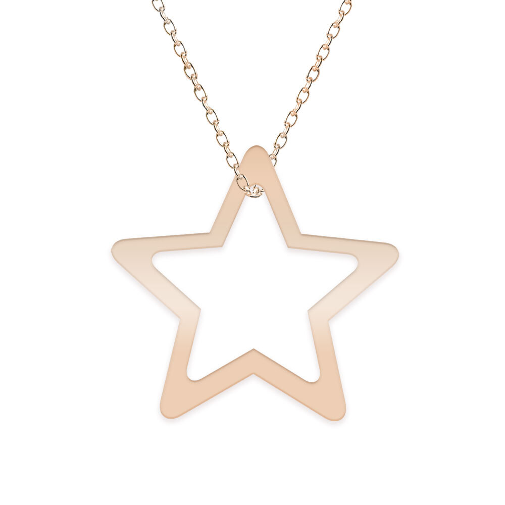 Selena – Colier personalizat argint 925 placat cu aur roz cu pandantiv stea