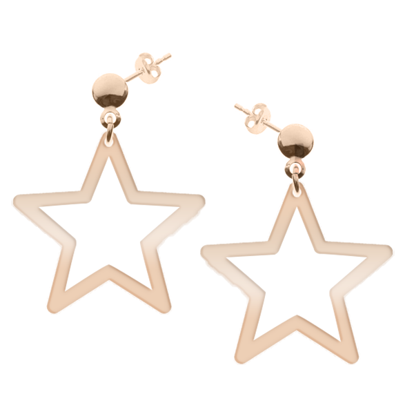 Selena – Cercei personalizati stea din argint 925 placat cu aur roz – Tija