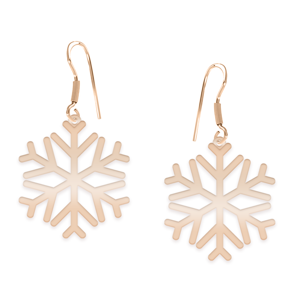 Snowflake - Cercei personalizati fulg din argint 925 placat cu aur roz