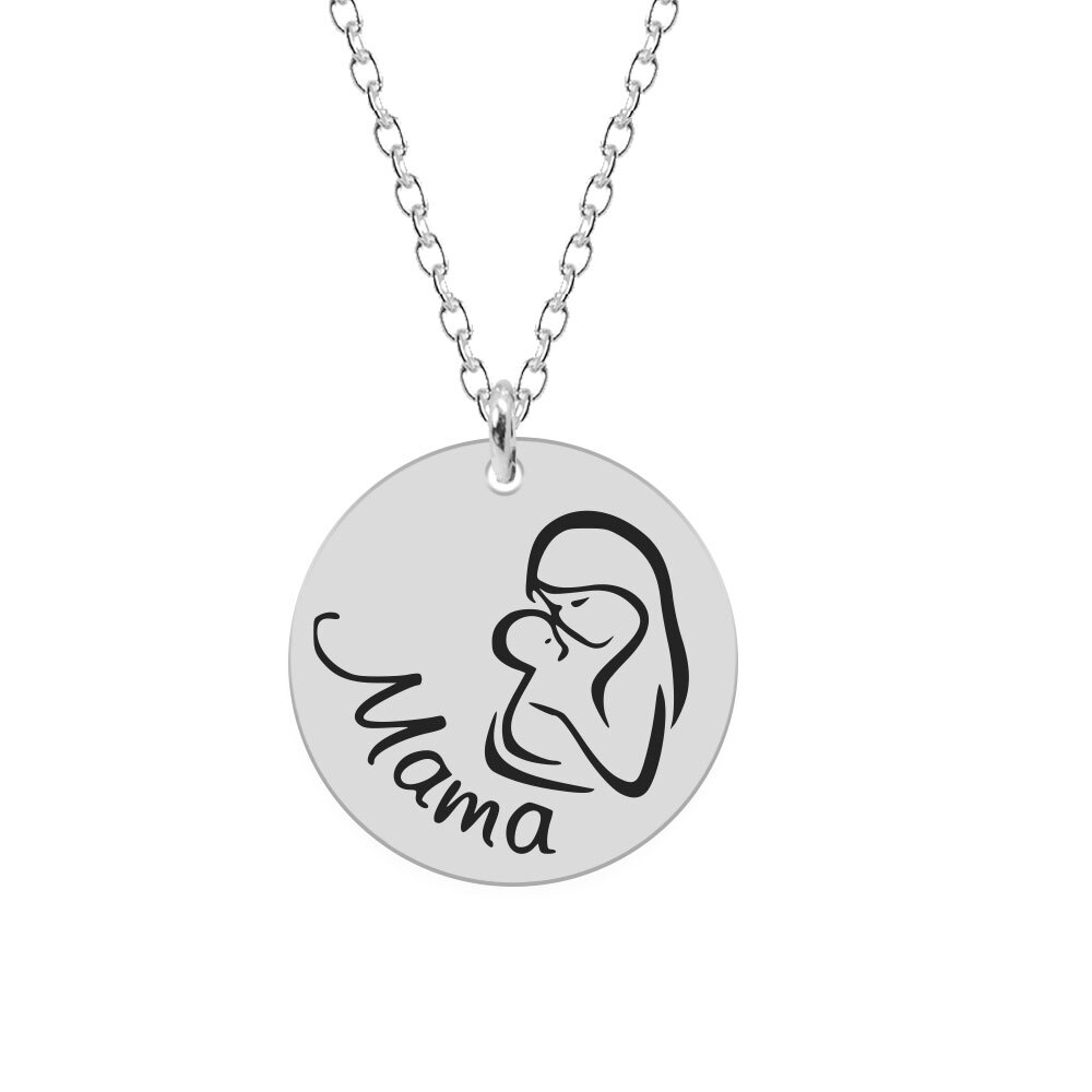Silvia- Colier personalizat din argint 925 Mama si bebe – banut